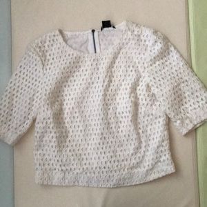 Theory eyelet cropped top